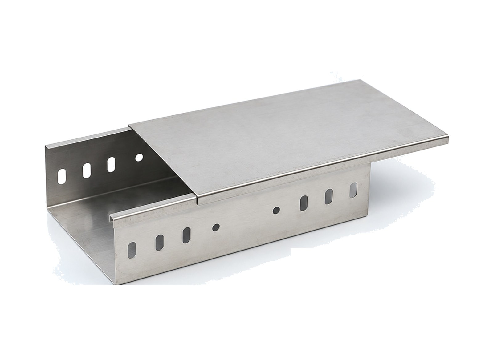 Stainless steel cable tray trough with matching cover